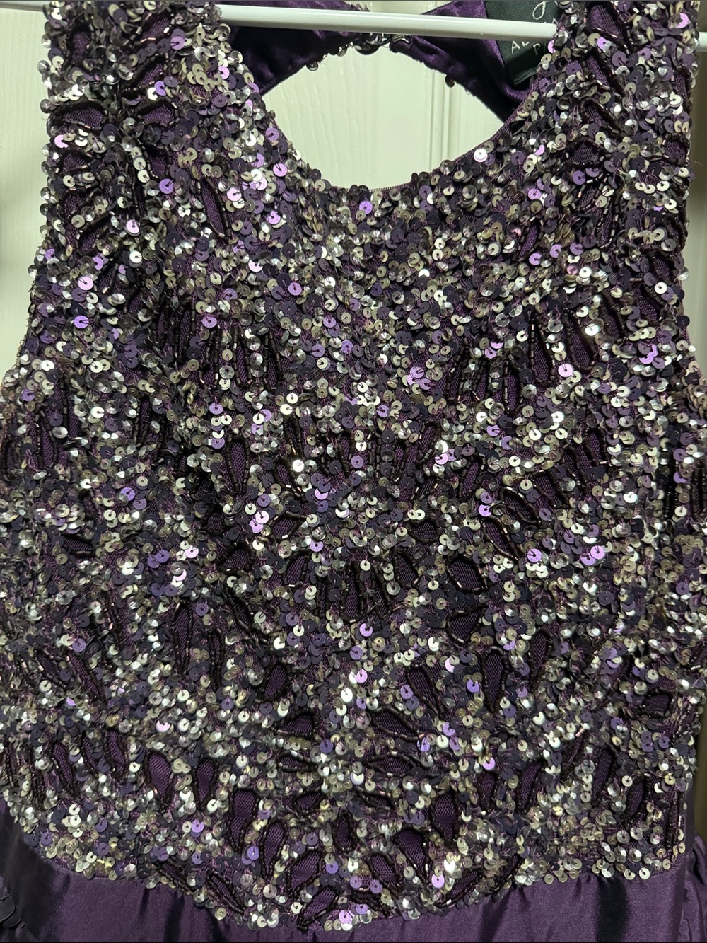 Adrianna Papell Purple Sequin Bodice Maxi Dress - Picture 4 of 4
